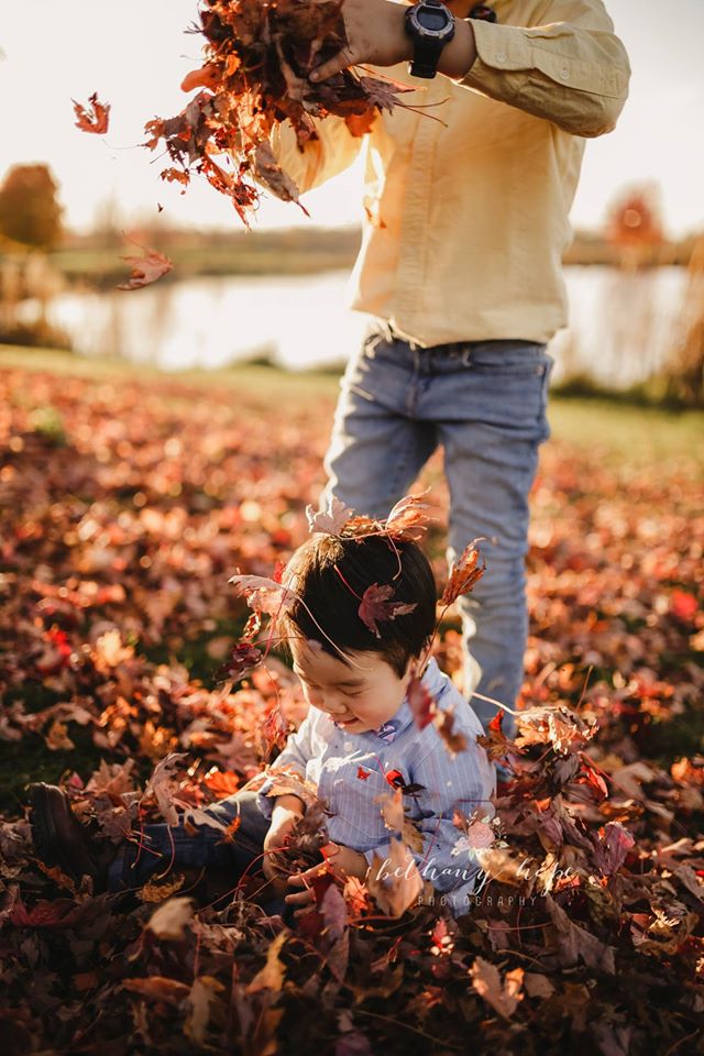 All the fall leaves in that golden light = my version of heaven ;) 