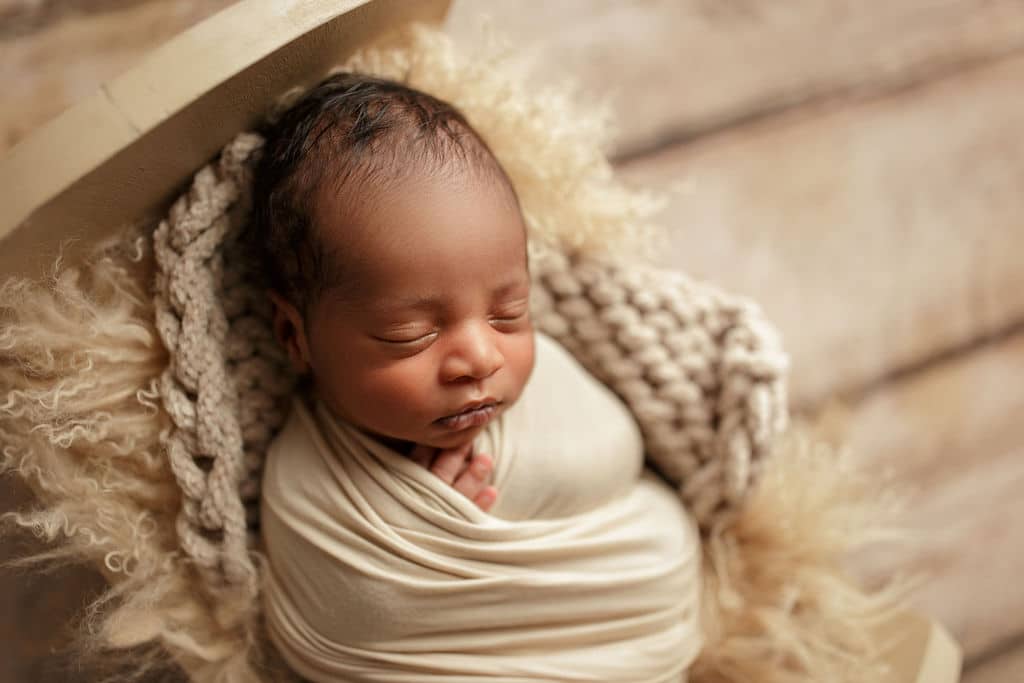 newborn boy sound asleep