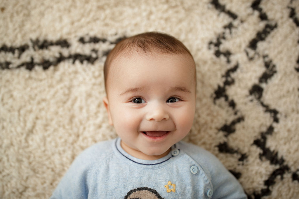 smiling 4 month old baby