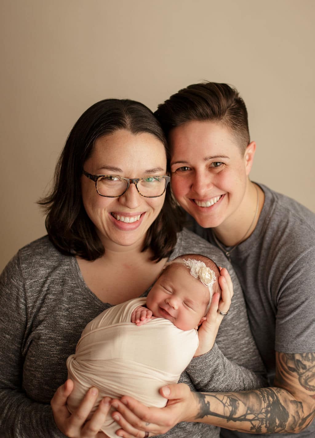 newborn baby and her moms