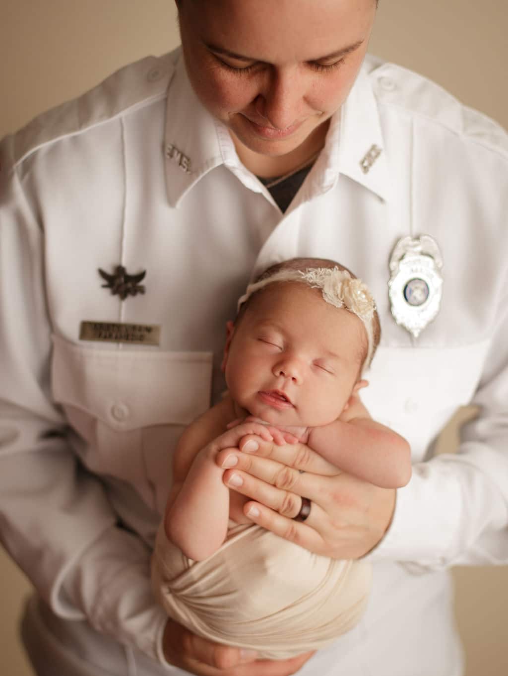 proud EMT mother and her daughter