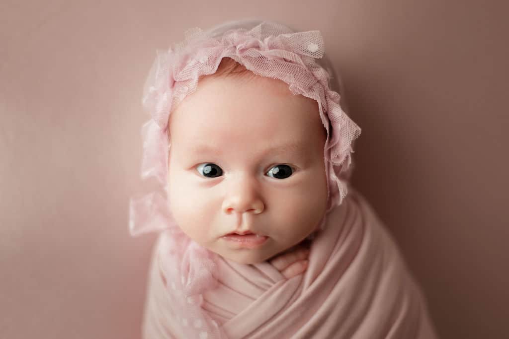 sweet newborn baby girl in Chicago studio