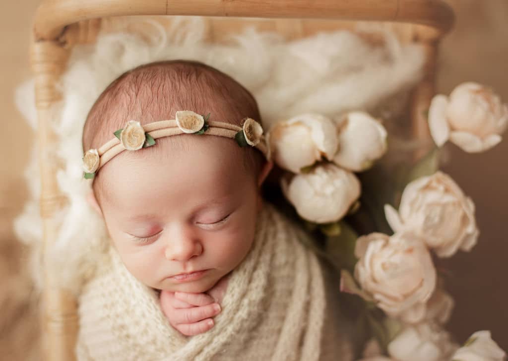 Chicago newborn session flowers