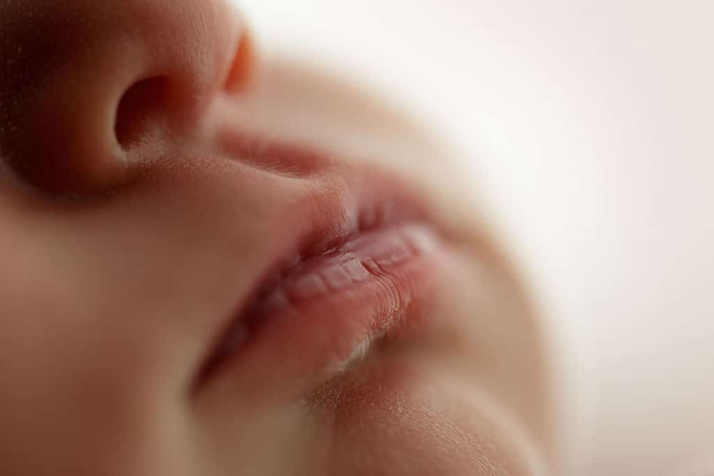 macro shot baby lips