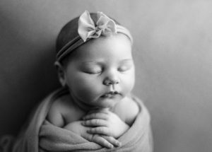 black and white newborn photo