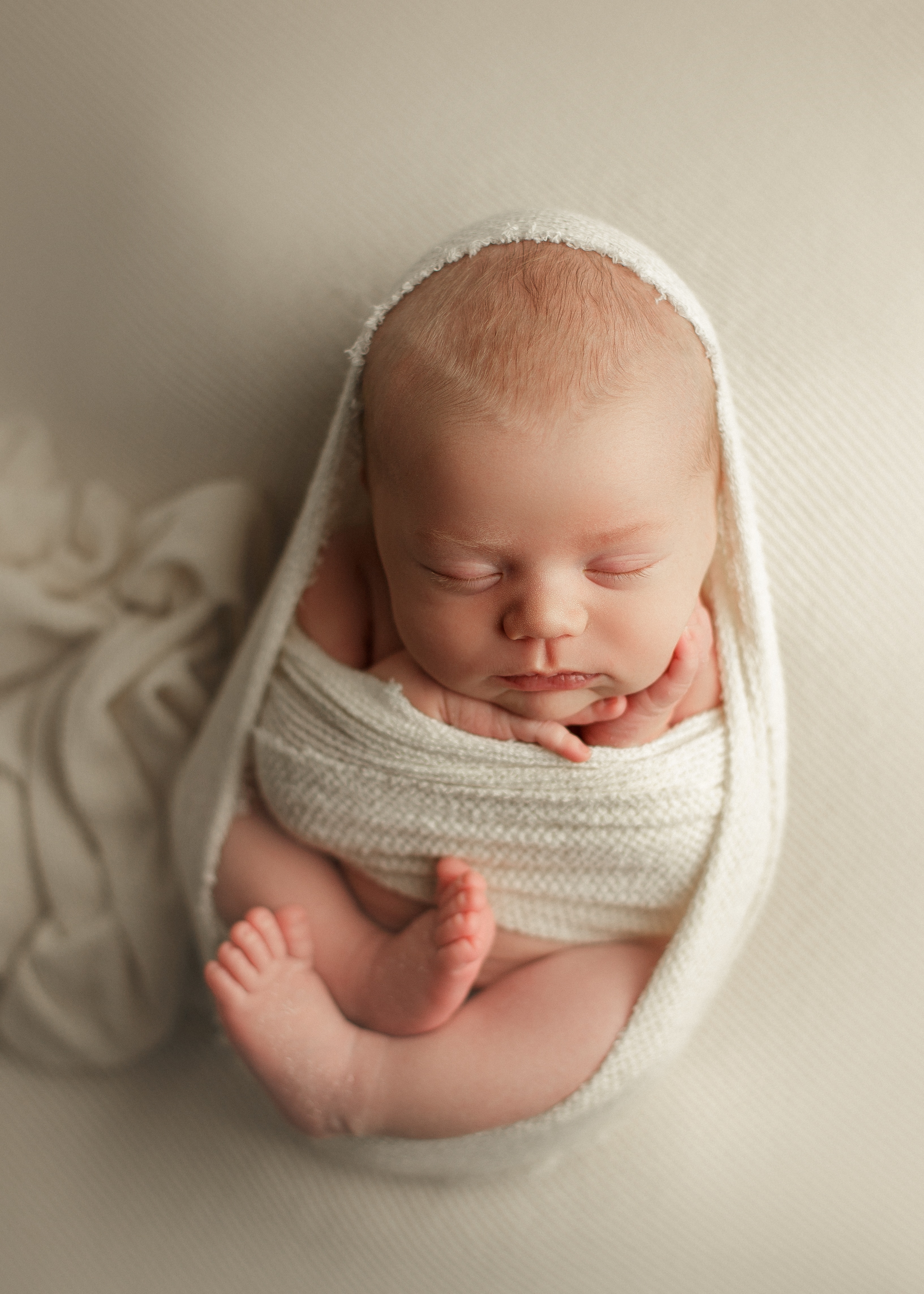 newborn baby boy in photo studio