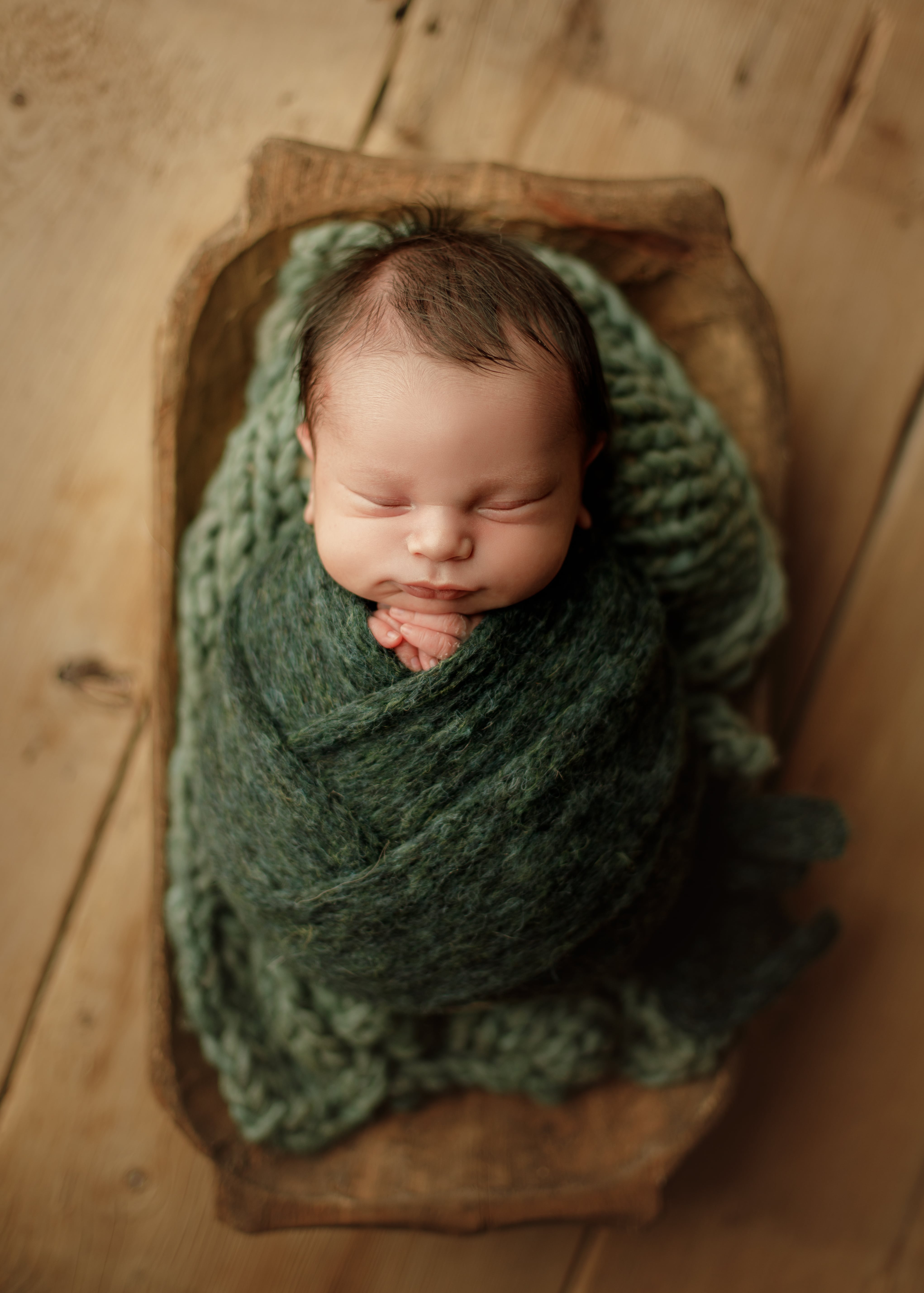 newborn baby boy in greens, Chicago