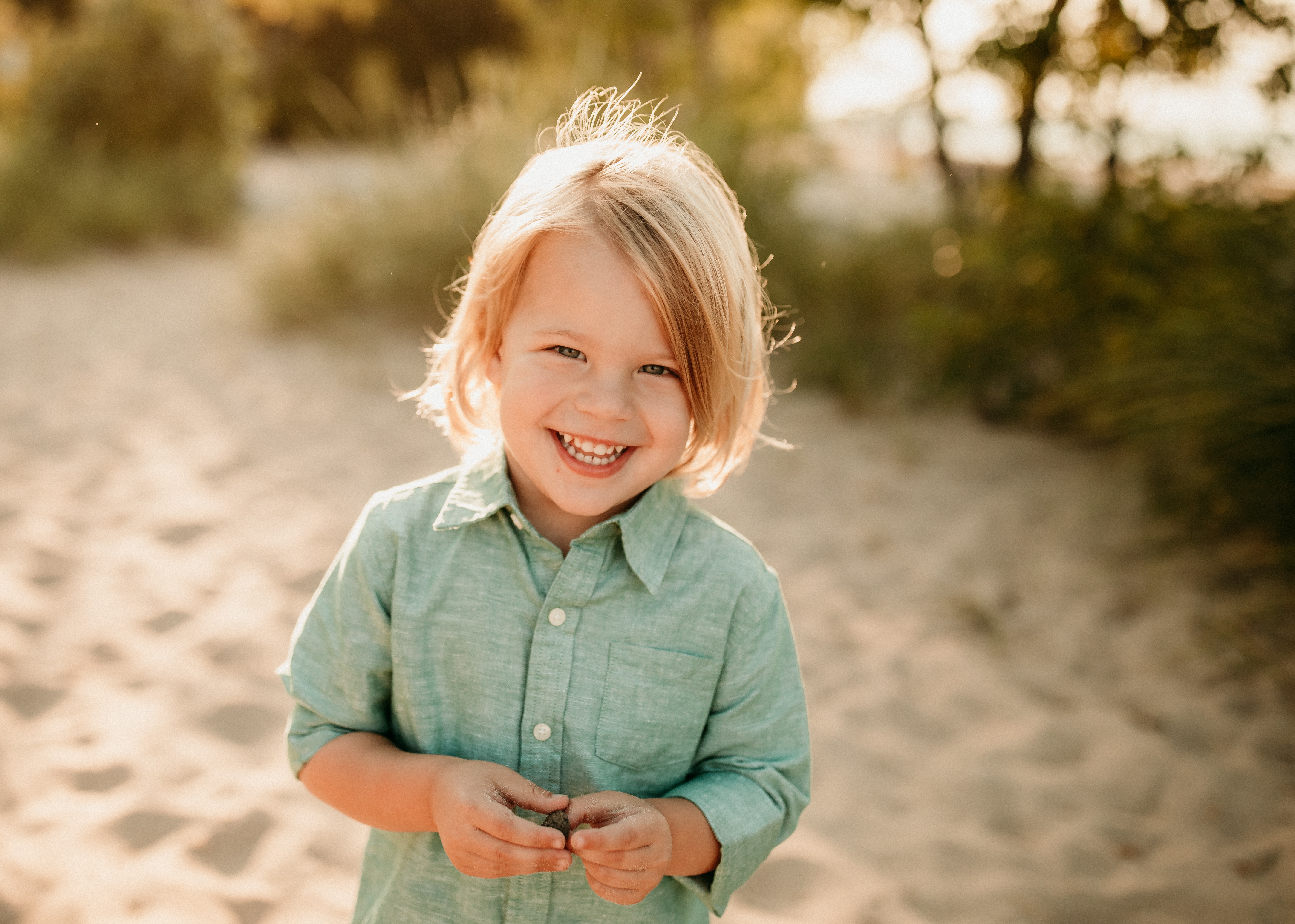 adorable boy at beach photo session Chicago