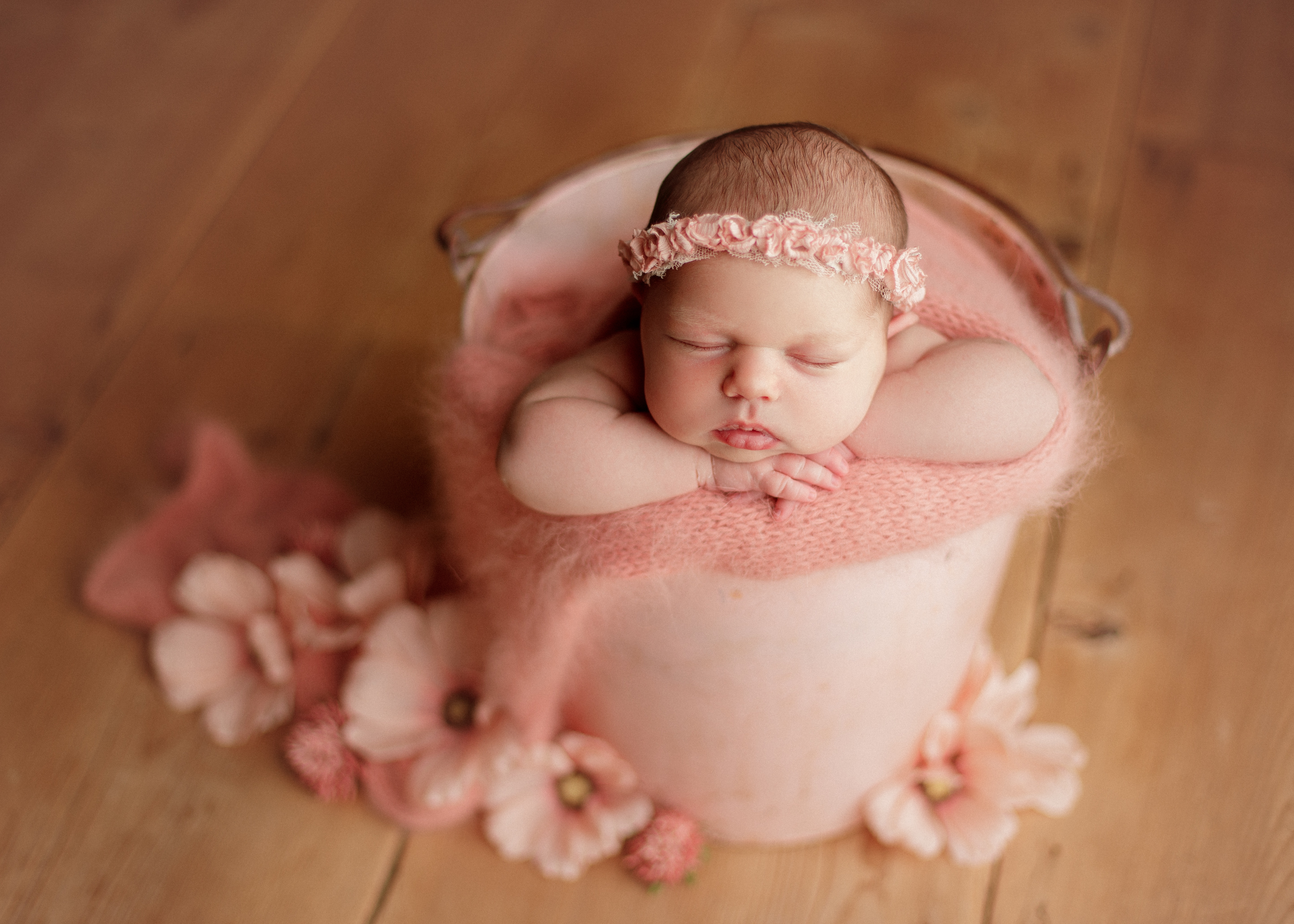 baby girl in bucket, Chicago photographer