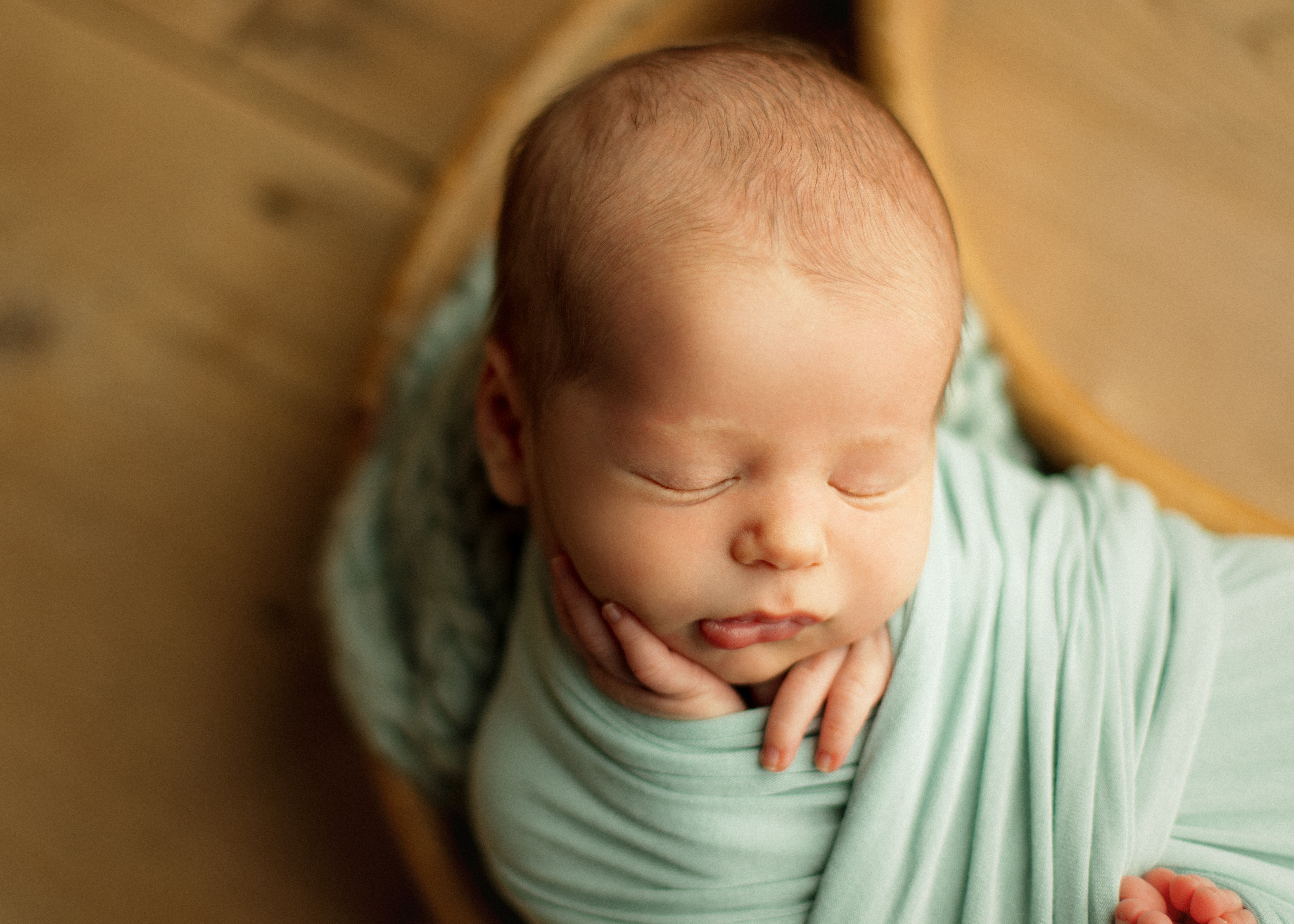 sleepy baby at Chicago newborn photo session