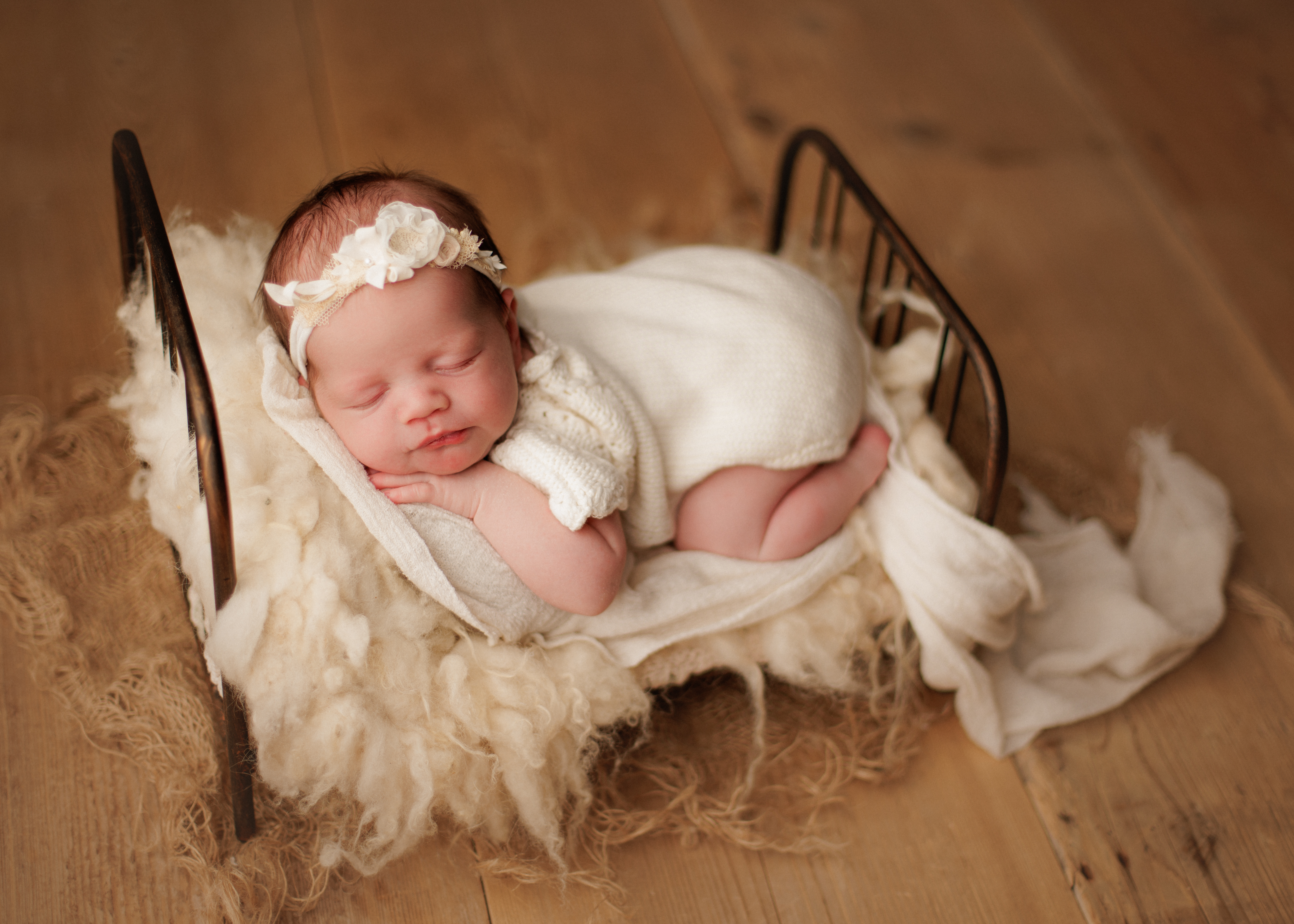 baby bed set up newborn photos