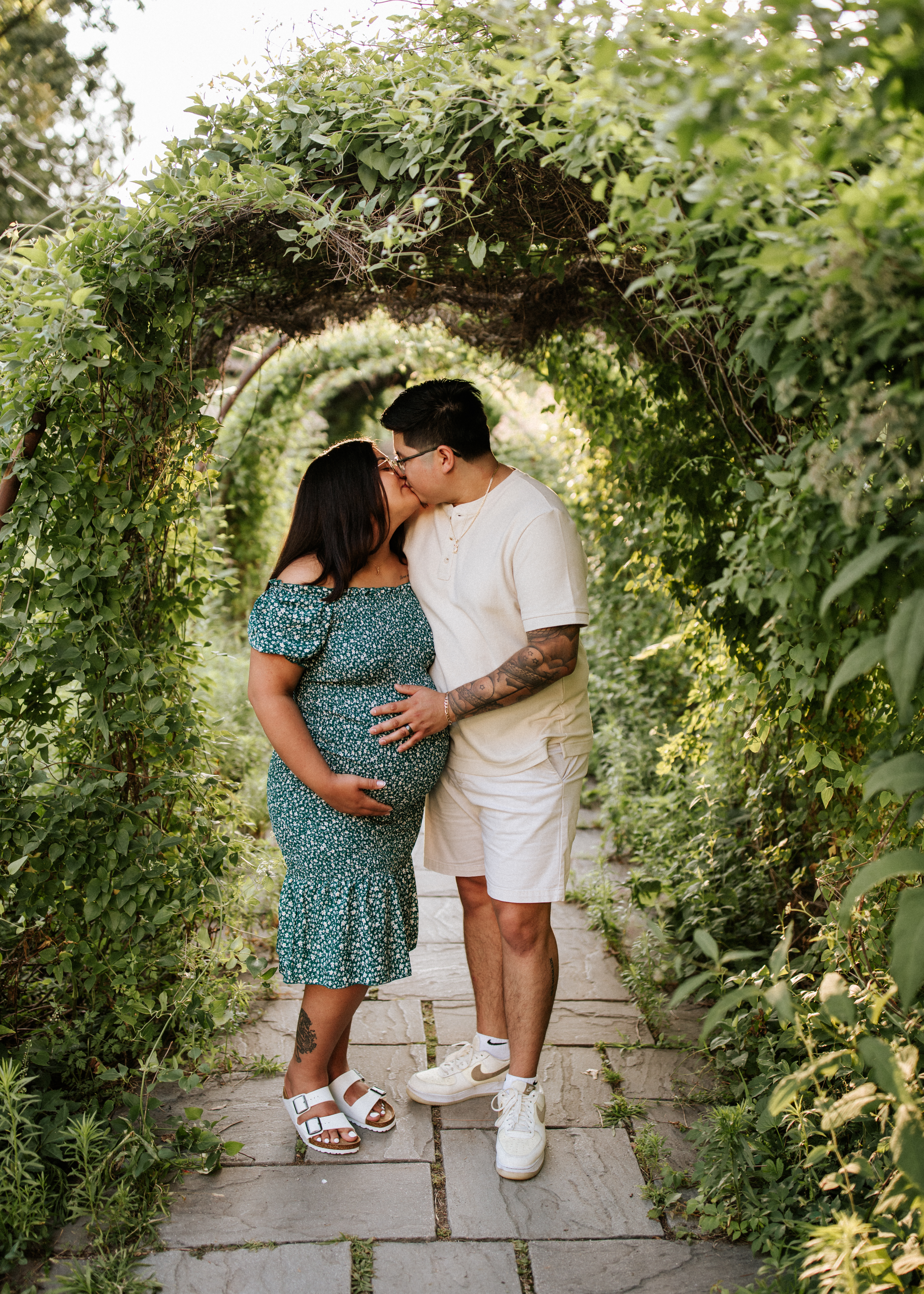 happy expecting couple in Chicago